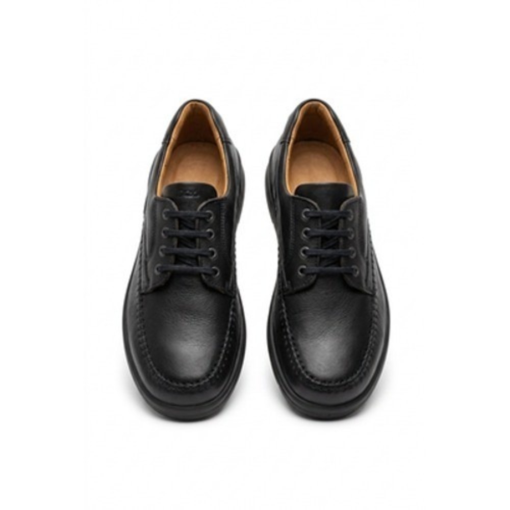 Ecco Shoes Mens Size 9.5 Black Leather Moc Toe Lace Up Casual Comfort Walking
